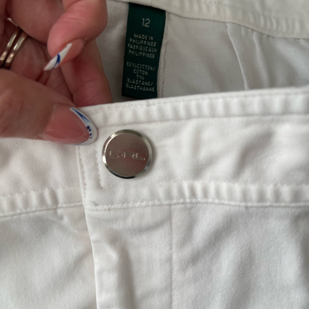 Lauren Ralph Lauren White Capri Pants Size 12 Tailored Fit Cropped - Picture 6 of 6